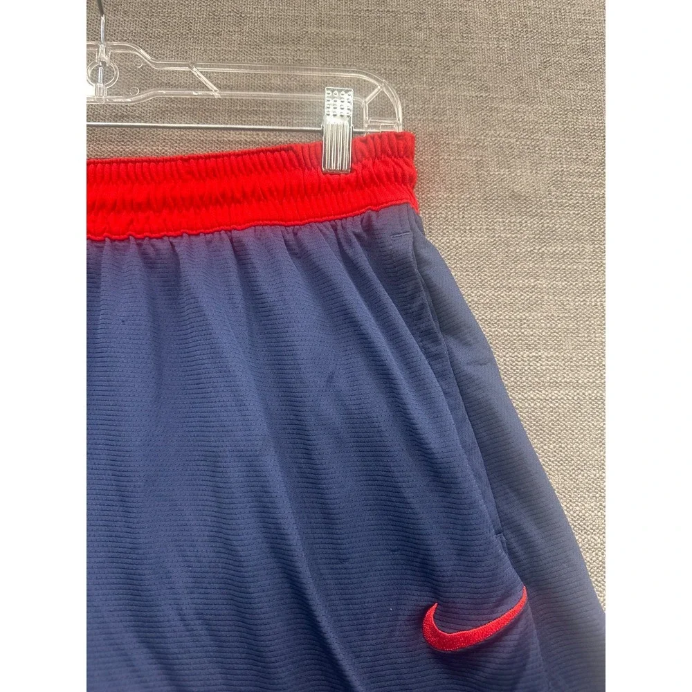 Nike Dri Fit Shorts Mens Large Blue Training Activewear Ankle Slit Swoosh Logo
